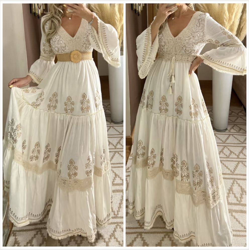 Boho Maxi Dress with Pockets