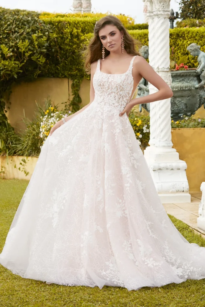 Straight Neckline Wedding Dress