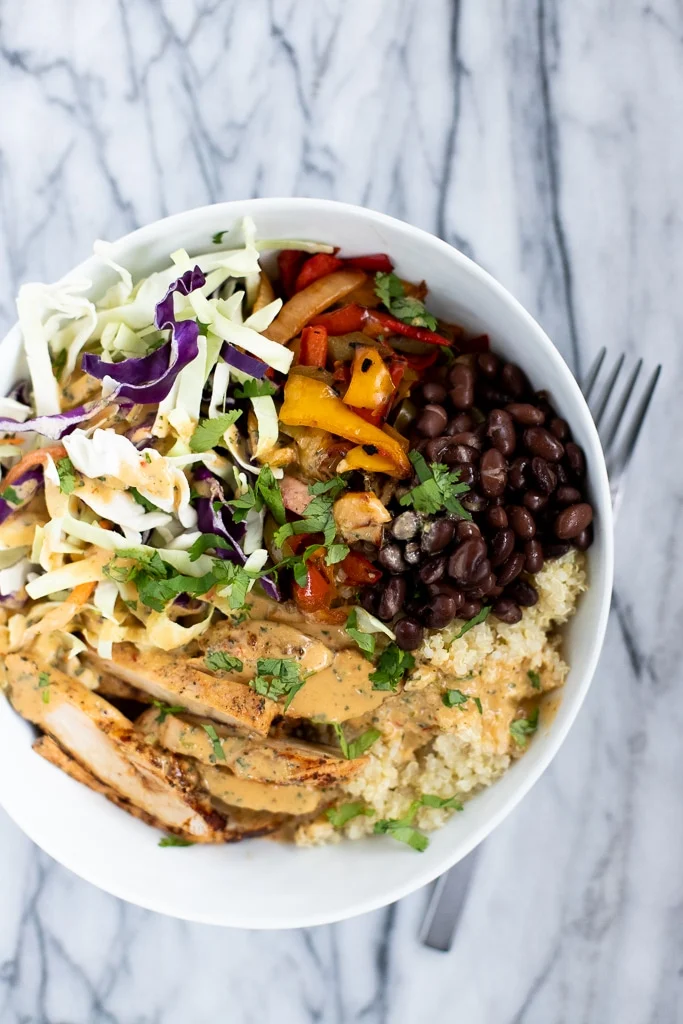 Pollo Asado Quinoa Bowls